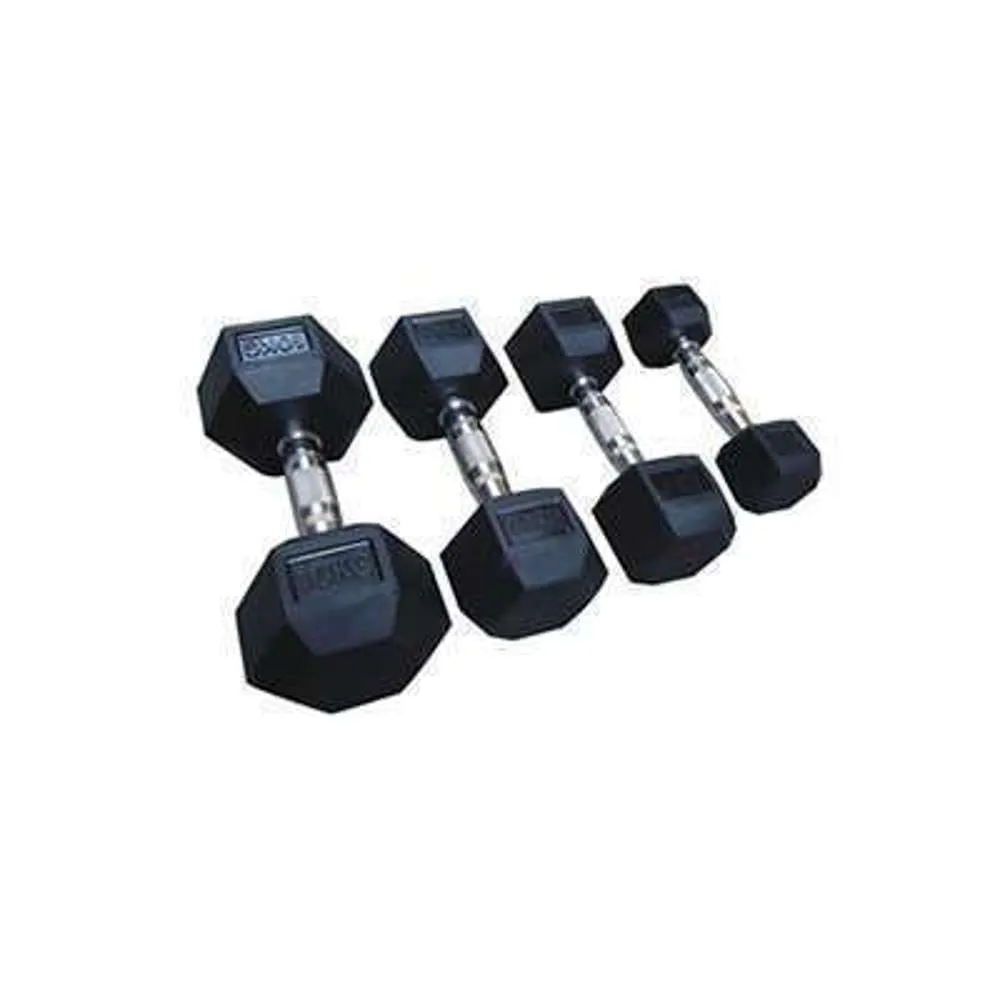 Dumbbells Rubber Coated Hexagon 20kg
