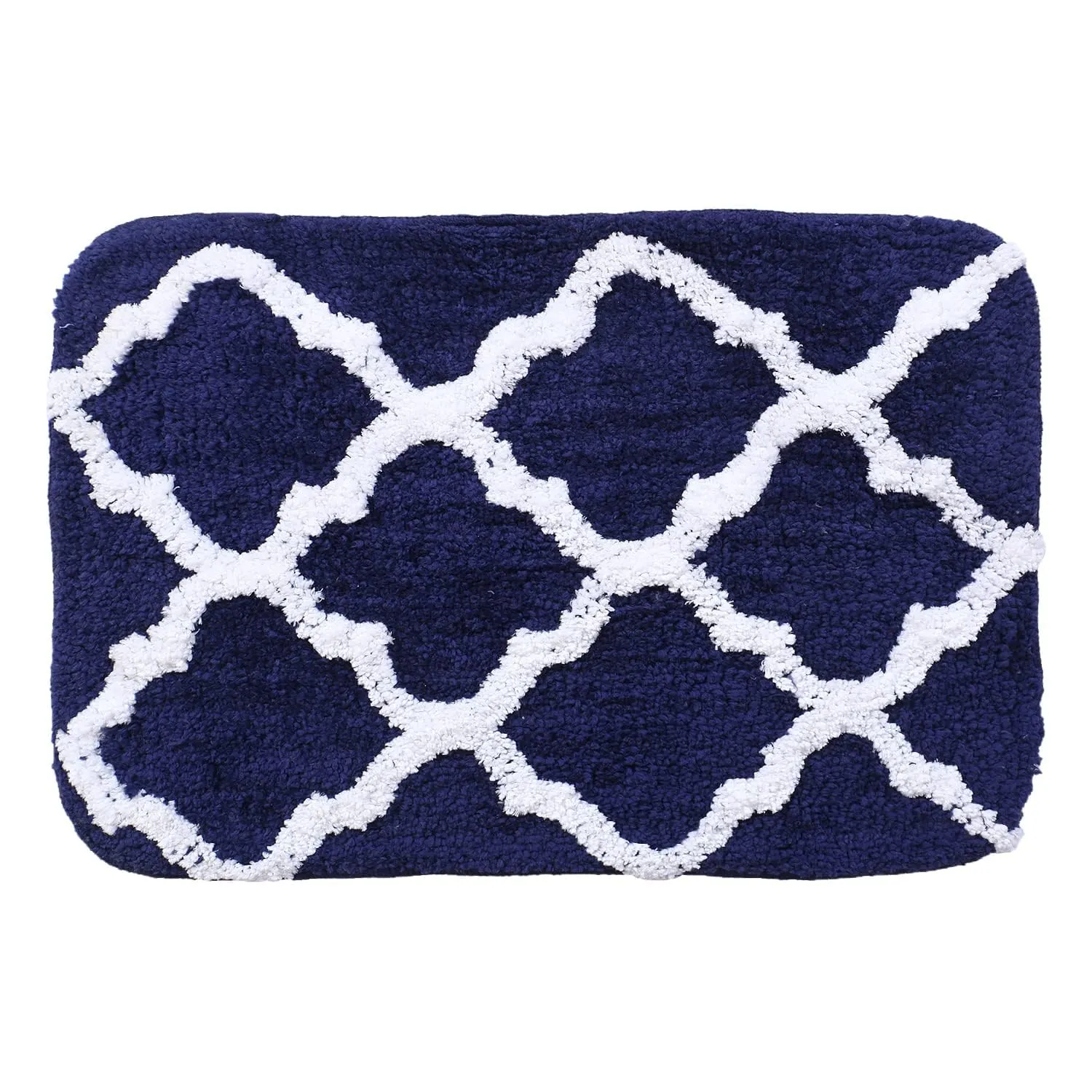 Kuber Industries Microfiber Doormats|Anti-Skid Water Absorbant Fluffy Floor mat|Geometric Pattern Entrance Mat for Kitchen,Bedside,Door,Living,Prayer Room,60x40 cm,Pack of 2 (Brown & Blue)