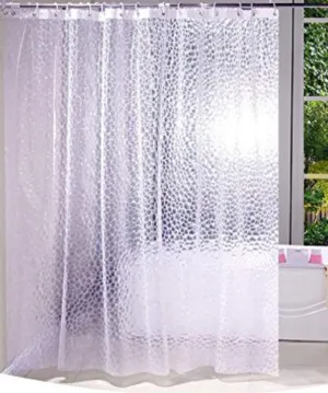 Kuber Industries Shower Curtain & Bathmat Set | Non-Slip Bath mats for Bathroom | Easy-Slide Curtains | Polyester Curtain or Bathmat for Bath Décor | YF11-3T | 15 Pcs Set | Multicolor
