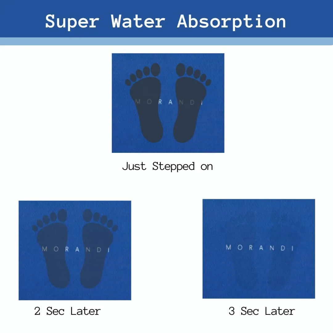 Kuber Industries Stylish Bathroom, Door Mat, Floor, Bath, Door, Bathroom Carpet | Non Slip for Bathroom Cushion Super Absorbent Soft Carpet, Quick Dry Dirt | 40 x 60 cm, Blue, Pack of 2