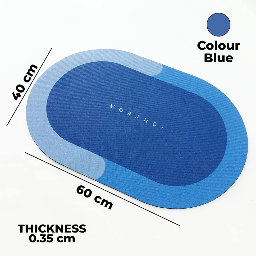 Kuber Industries Stylish Bathroom, Door Mat, Floor, Bath, Door, Bathroom Carpet | Non Slip for Bathroom Cushion Super Absorbent Soft Carpet, Quick Dry Dirt | 40 x 60 cm, Blue, Pack of 2