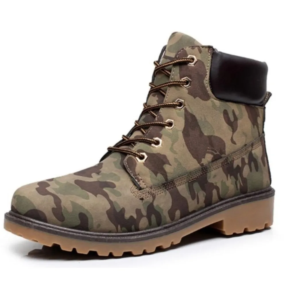 Mens Outdoor Waterproof Army Style Boots