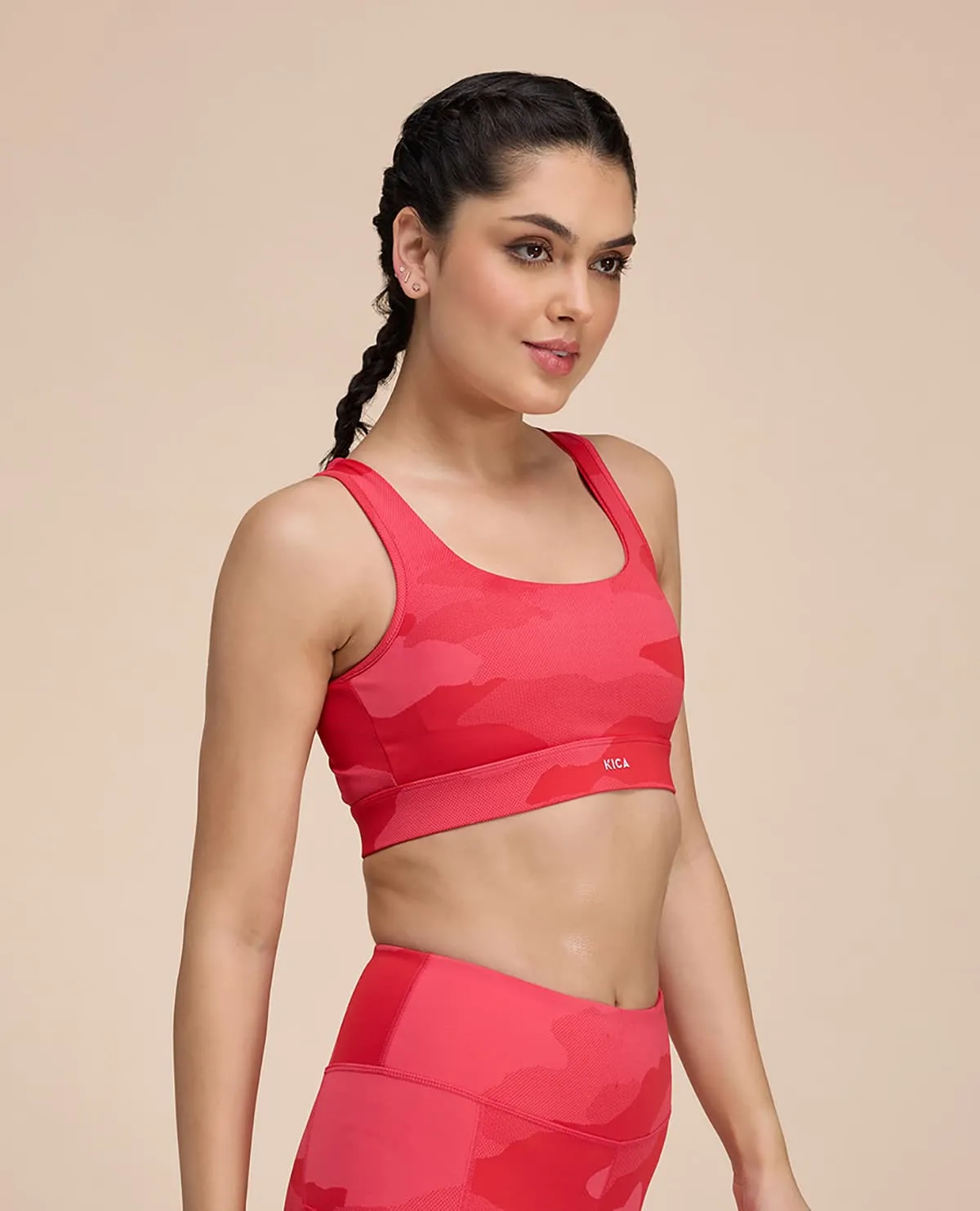 Mid Impact Camo Printed Sports Bra