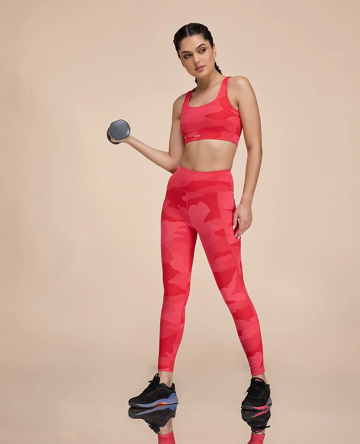 Mid Impact Camo Printed Sports Bra