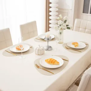 Premium Faux Leather Dining Table Mats, Beige