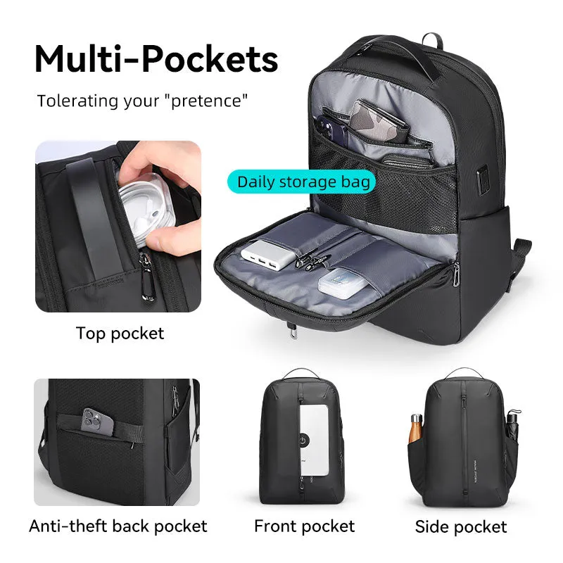 Sienet: Leather membrane material waterproof scratch-resistant high capacity Backpacks